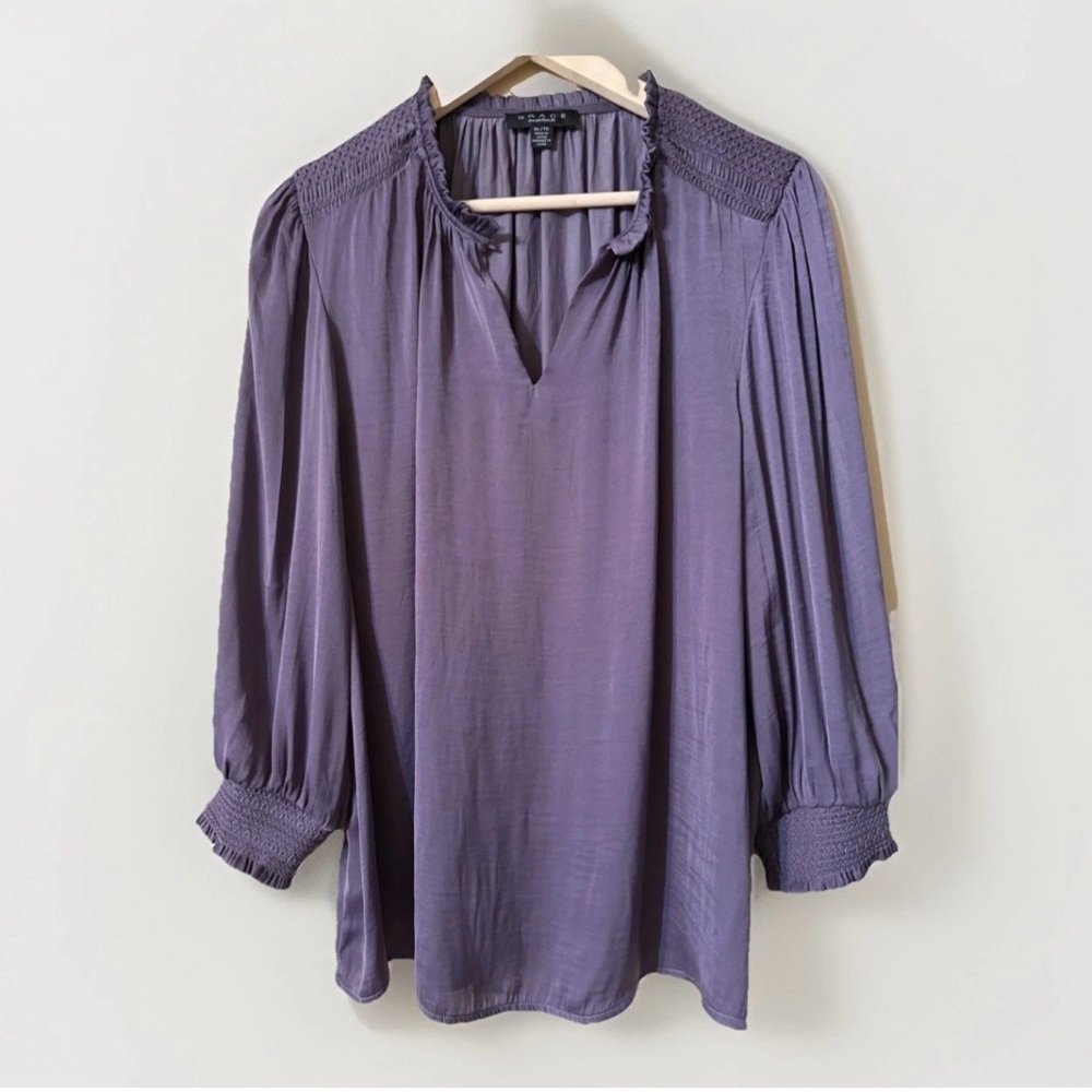 Grace the perfect fit V-Neck plum lavender blouse size XL